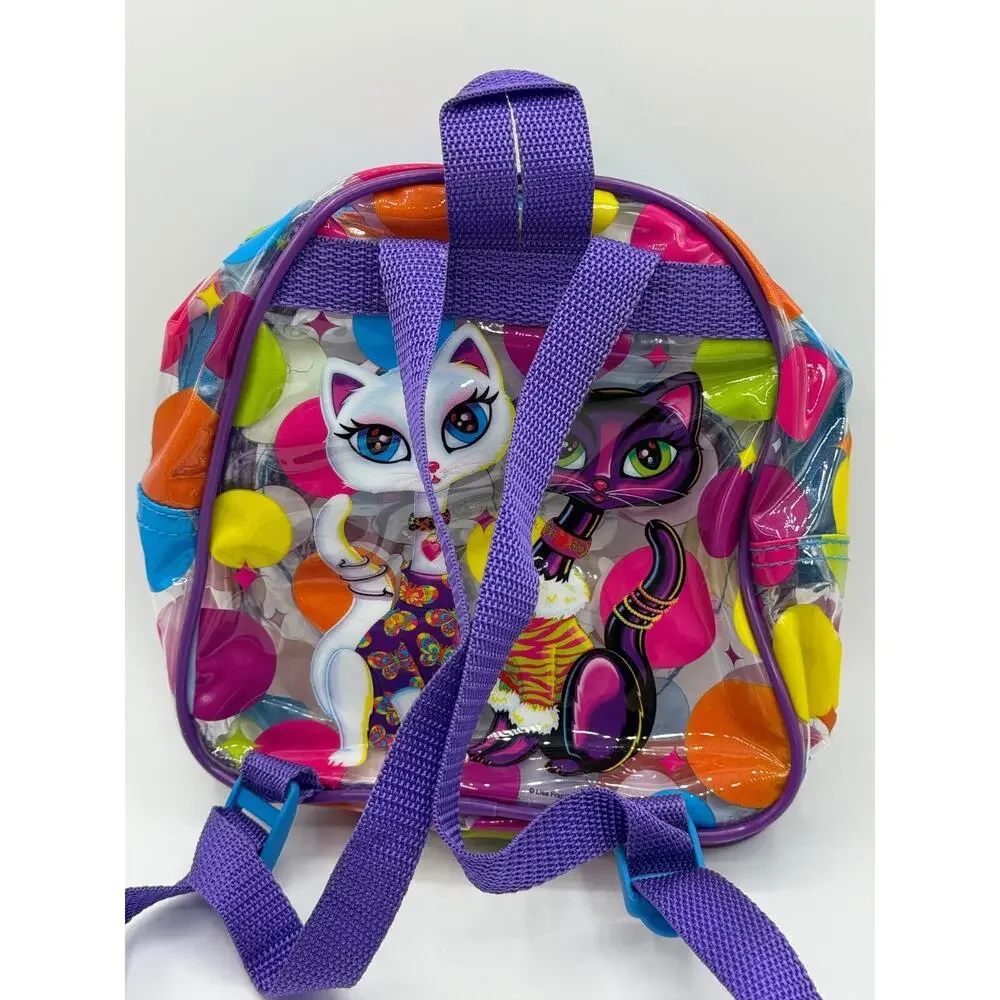 Vintage Lisa Frank Roxie & Rollie Siamese Cats Clear Mini Backpack